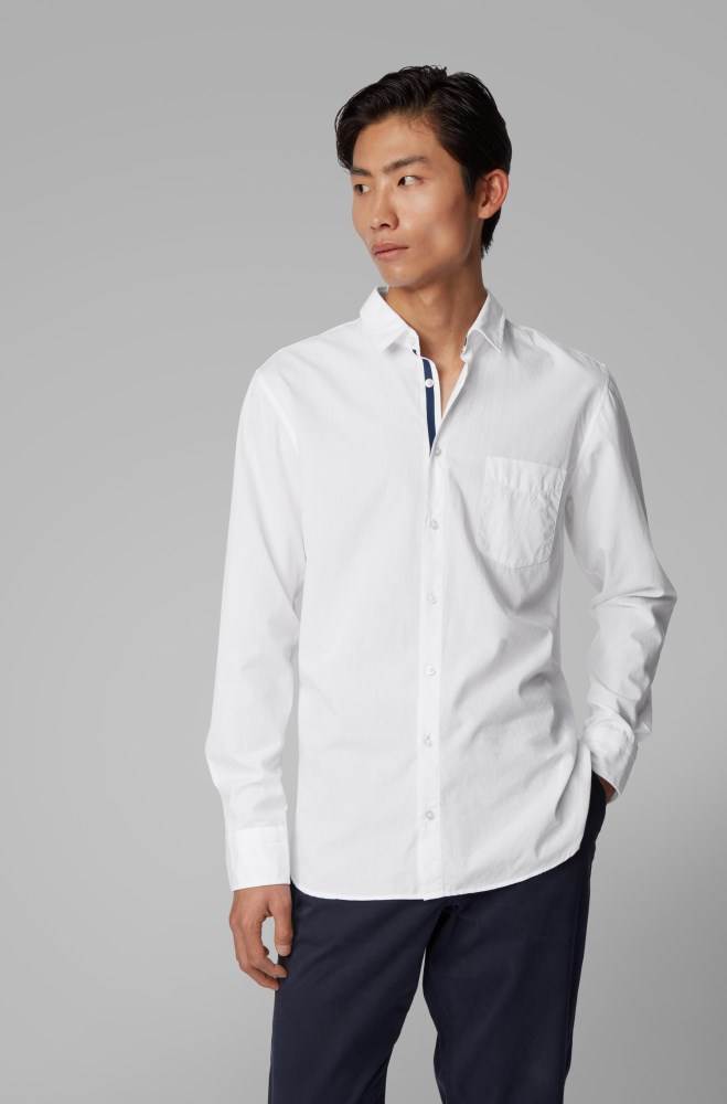 Hugo Boss Slim-fit shirt Hvite | NX9zPPq9