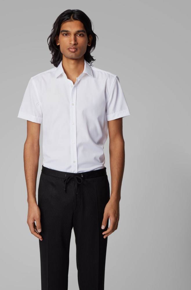 Hugo Boss Slim-fit shirt Hvite | SYtXlvHX