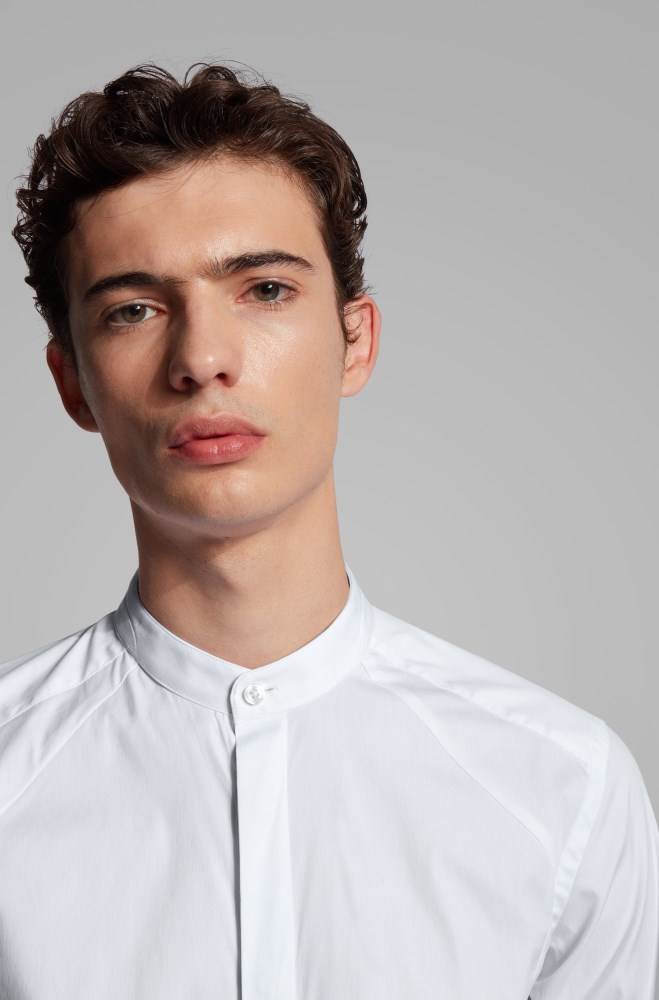 Hugo Boss Slim-fit shirt Hvite | U6Rwh371