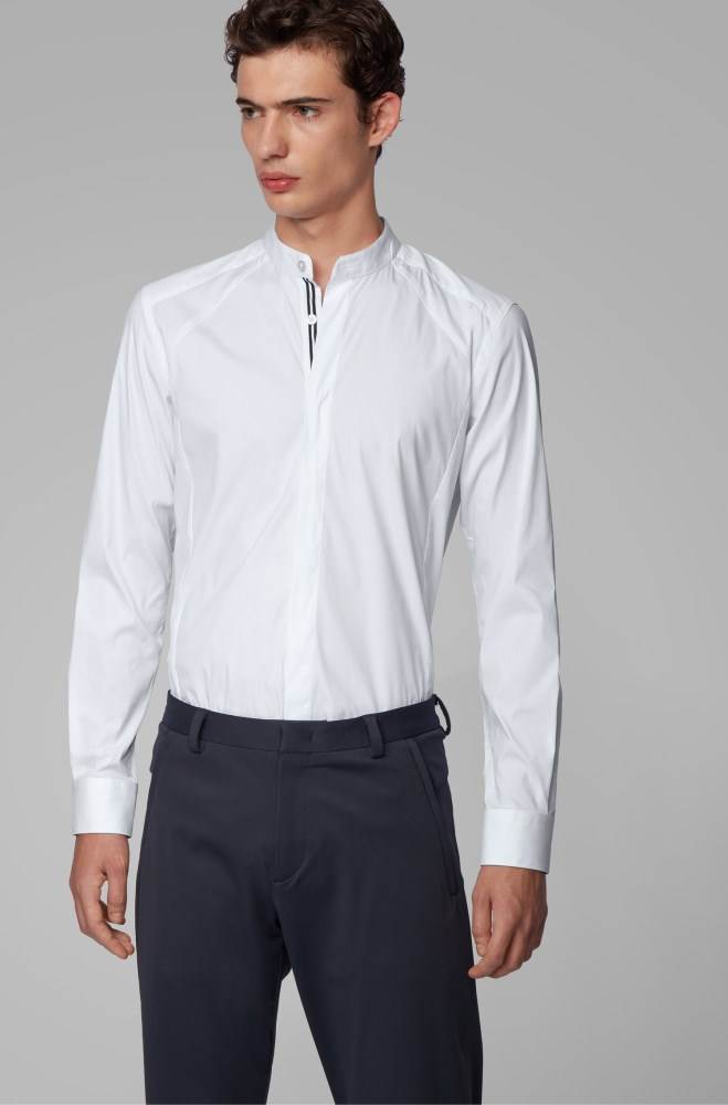 Hugo Boss Slim-fit shirt Hvite | U6Rwh371