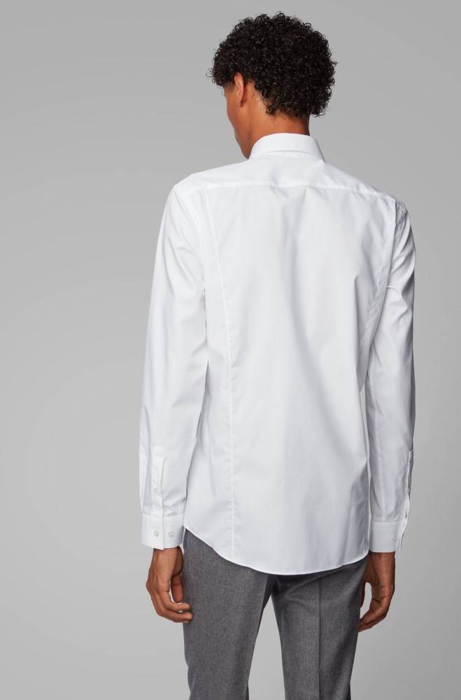 Hugo Boss Slim-fit shirt Hvite | W2DJiypn