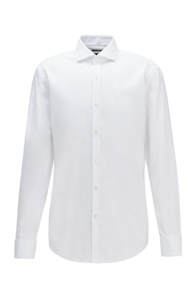 Hugo Boss Slim-fit shirt Hvite | YAdfuT8r