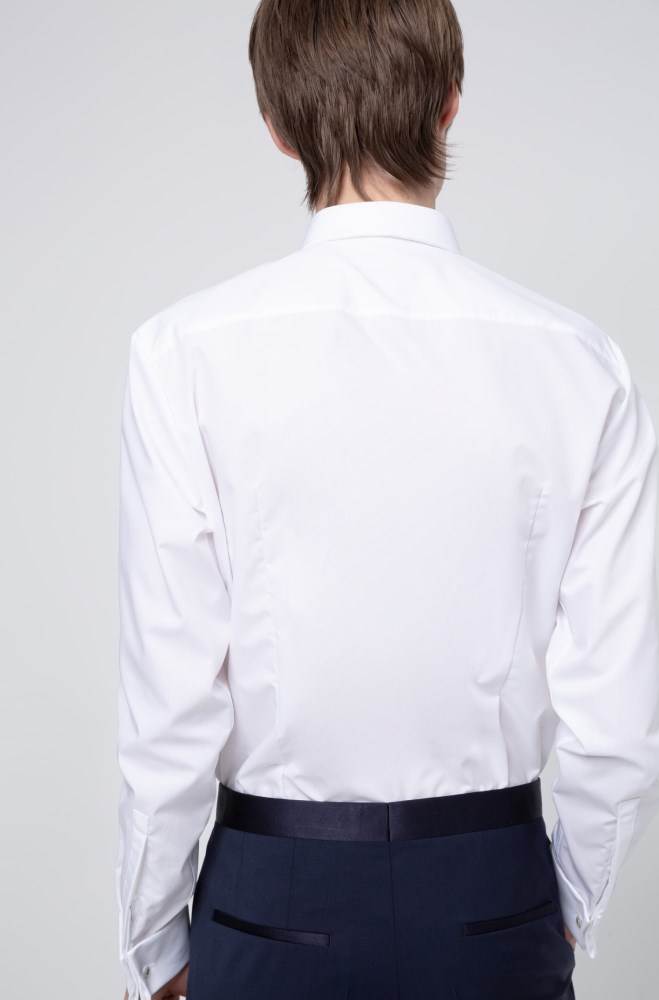 Hugo Boss Slim-fit shirt Hvite | YGilFi2N