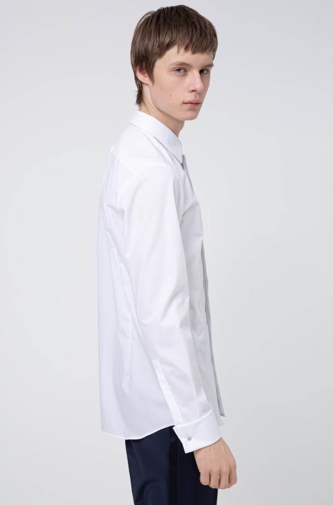 Hugo Boss Slim-fit shirt Hvite | YGilFi2N