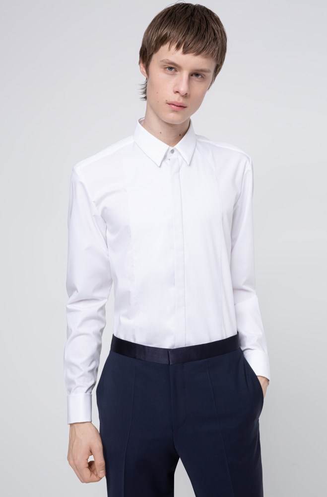 Hugo Boss Slim-fit shirt Hvite | YGilFi2N