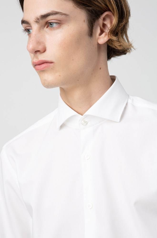 Hugo Boss Slim-fit shirt Hvite | kdb7bBLE