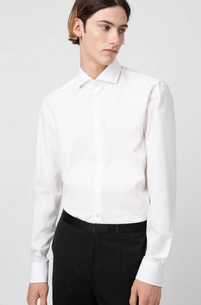 Hugo Boss Slim-fit shirt Hvite | kdb7bBLE