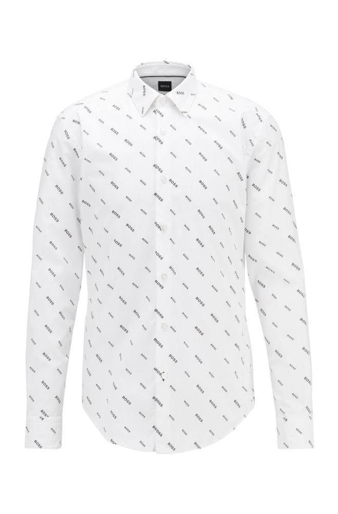 Hugo Boss Slim-fit shirt Hvite | oaqa77Rw