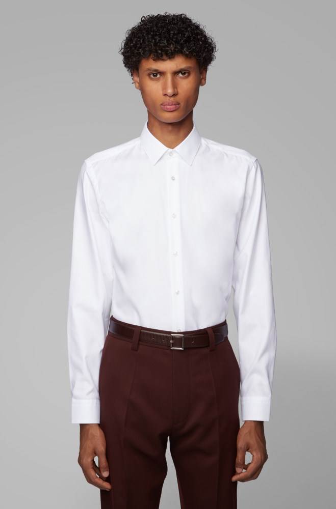 Hugo Boss Slim-fit shirt Hvite | sG5tHX2b