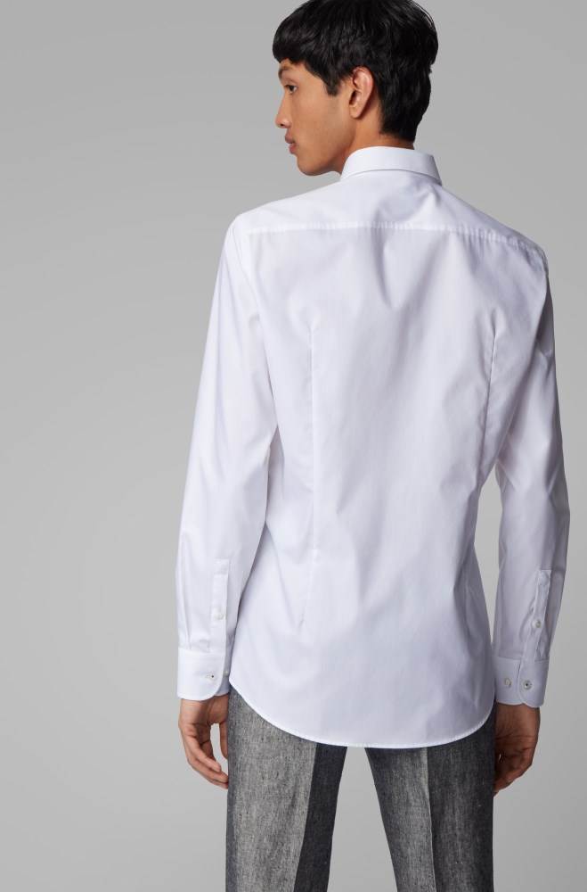 Hugo Boss Slim-fit shirt Hvite | uKvP4Ecp