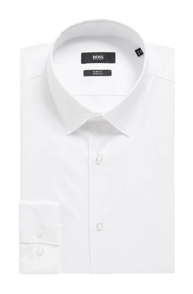 Hugo Boss Slim-fit shirt Hvite | v2FWrDYR