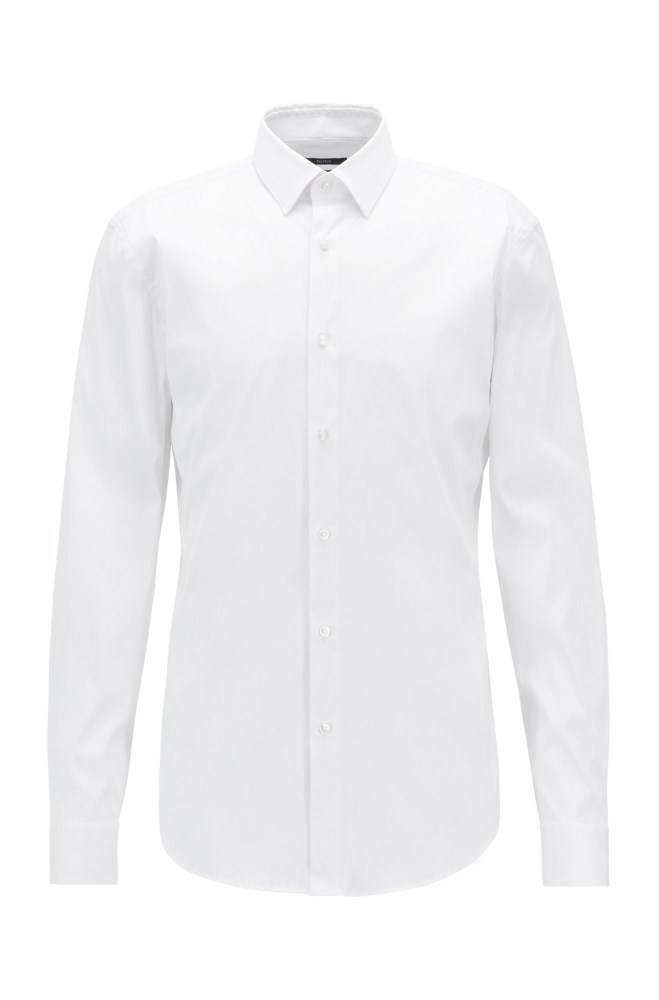 Hugo Boss Slim-fit shirt Hvite | v2FWrDYR