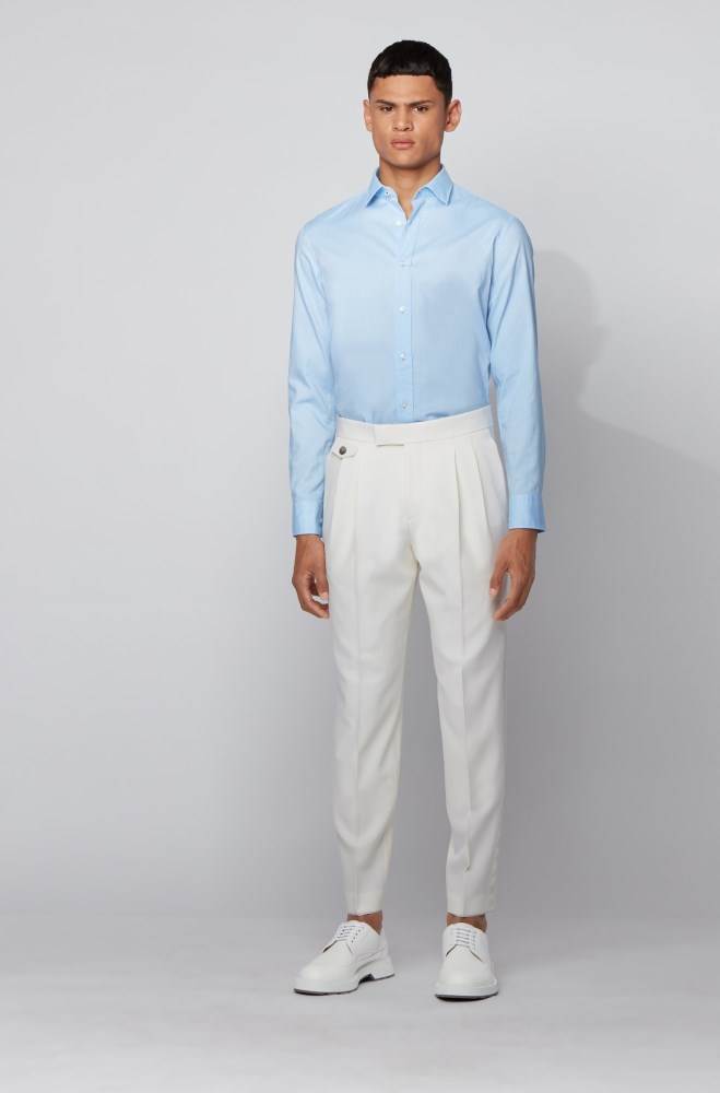 Hugo Boss Slim-fit shirt Lyse Blå | 2N2WjKhh