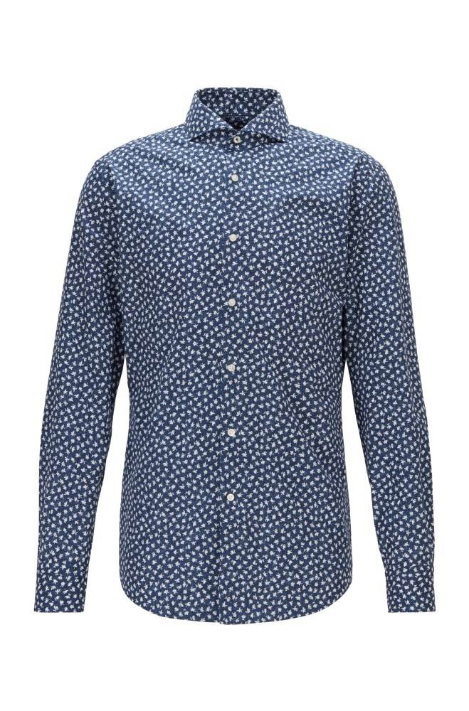 Hugo Boss Slim-fit shirt Lyse Blå | 3wYRwfVf