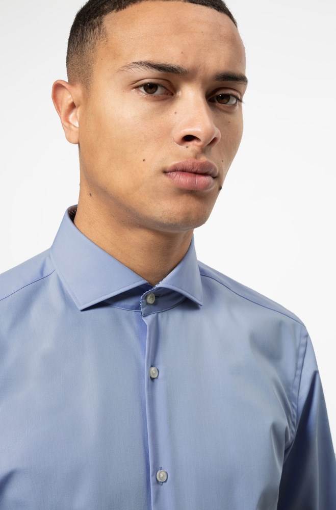 Hugo Boss Slim-fit shirt Lyse Blå | D0TNb4uP