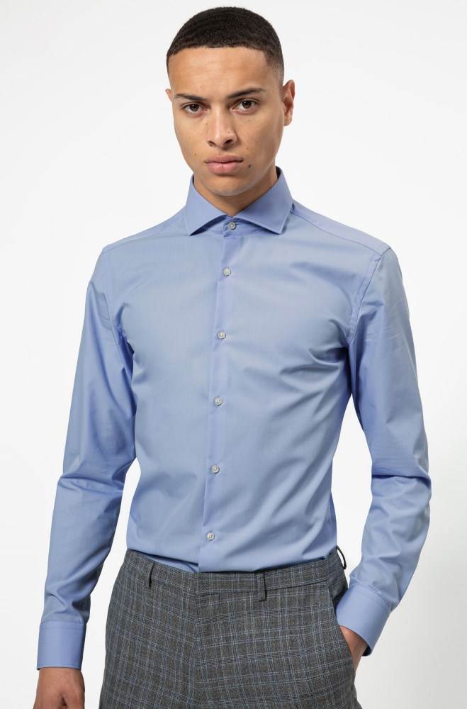 Hugo Boss Slim-fit shirt Lyse Blå | D0TNb4uP