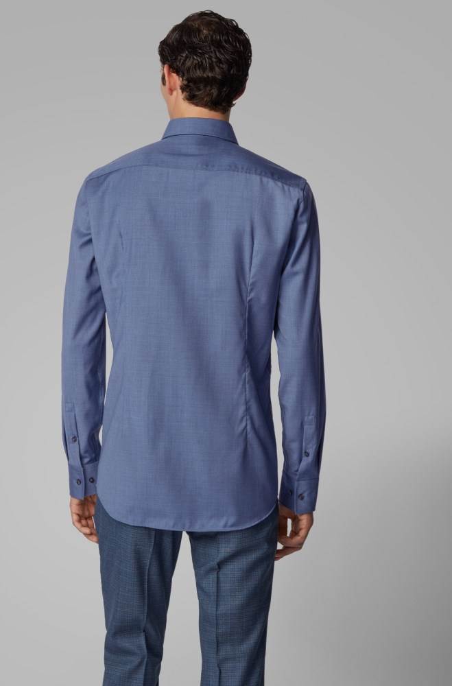 Hugo Boss Slim-fit shirt Lyse Blå | KeuFJ7bg