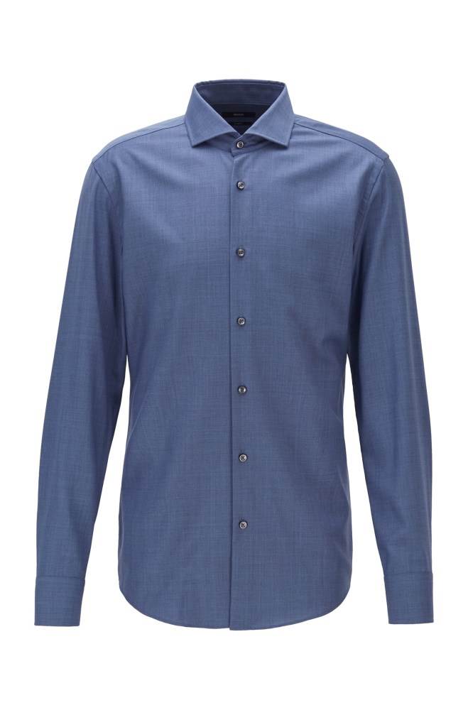 Hugo Boss Slim-fit shirt Lyse Blå | KeuFJ7bg