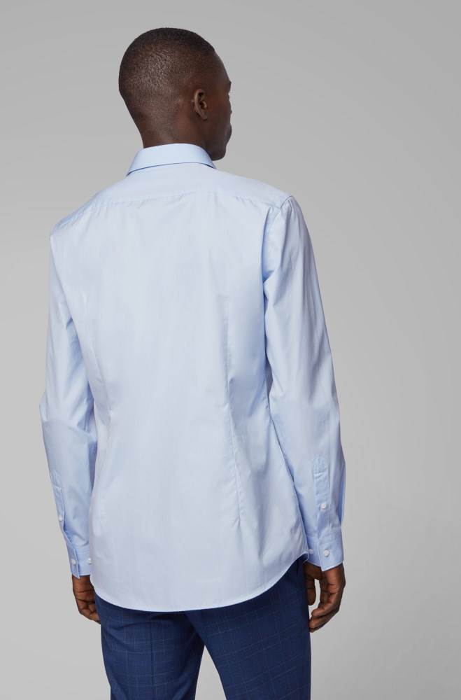 Hugo Boss Slim-fit shirt Lyse Blå | QQ8VsIlm