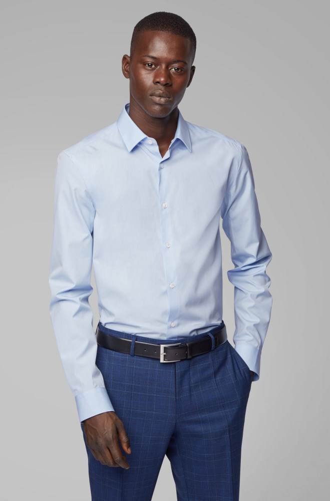 Hugo Boss Slim-fit shirt Lyse Blå | QQ8VsIlm