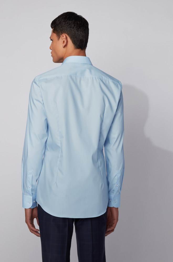 Hugo Boss Slim-fit shirt Lyse Blå | V8xLOxWn