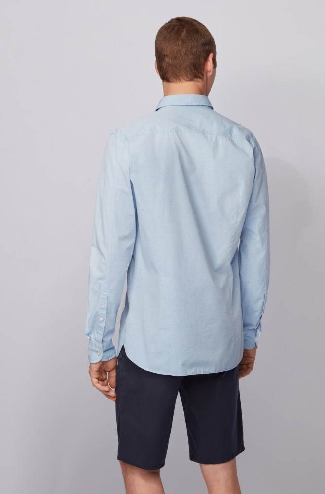 Hugo Boss Slim-fit shirt Lyse Blå | c5WP0gnI