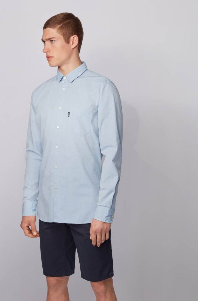 Hugo Boss Slim-fit shirt Lyse Blå | c5WP0gnI