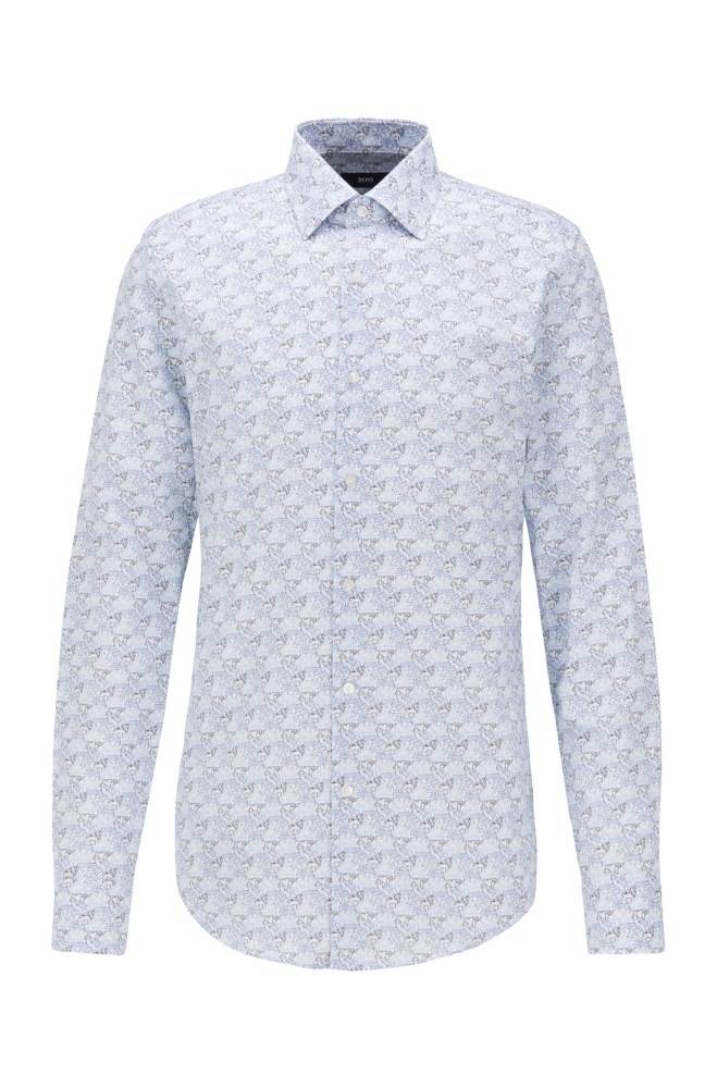 Hugo Boss Slim-fit shirt Lyse Blå | iYcigNPq