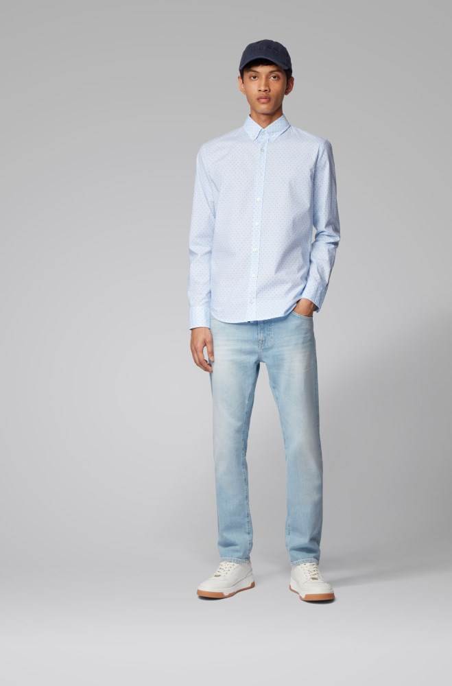 Hugo Boss Slim-fit shirt Lyse Blå | ohNEmhKr