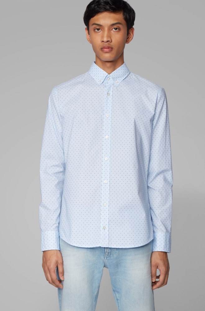 Hugo Boss Slim-fit shirt Lyse Blå | ohNEmhKr