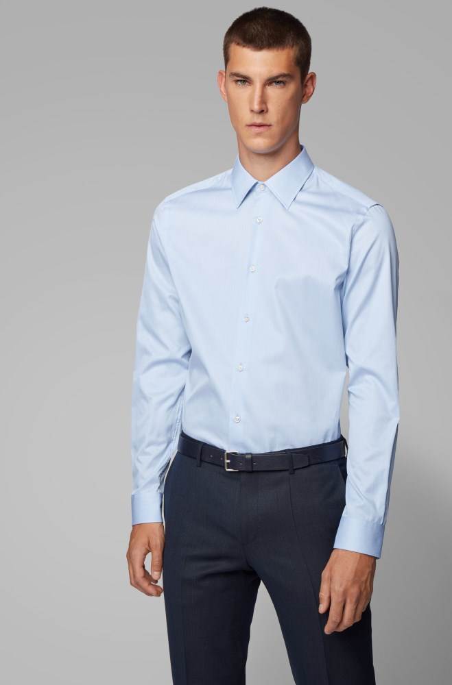 Hugo Boss Slim-fit shirt Lyse Blå | rzU2I0q4