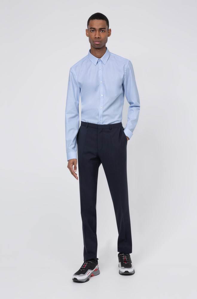 Hugo Boss Slim-fit shirt Lyse Blå | vjFWPsjk