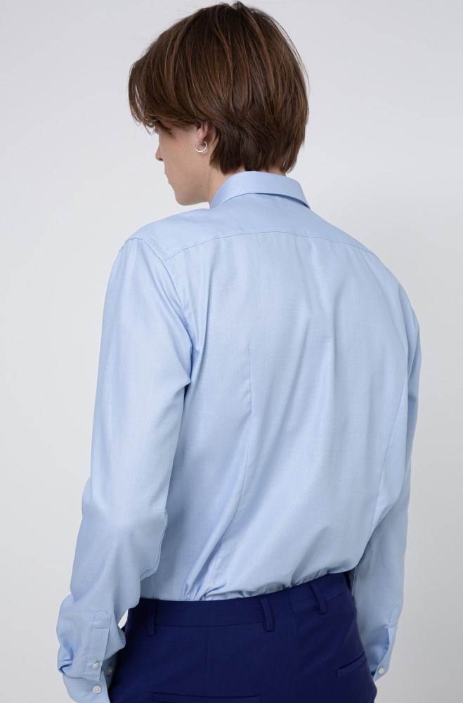 Hugo Boss Slim-fit shirt Lyse Blå | zSynGVkD