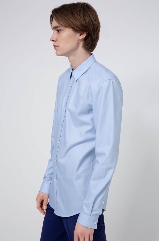 Hugo Boss Slim-fit shirt Lyse Blå | zSynGVkD