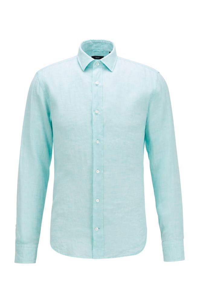 Hugo Boss Slim-fit shirt Lyse Grønn | JEgYTanc