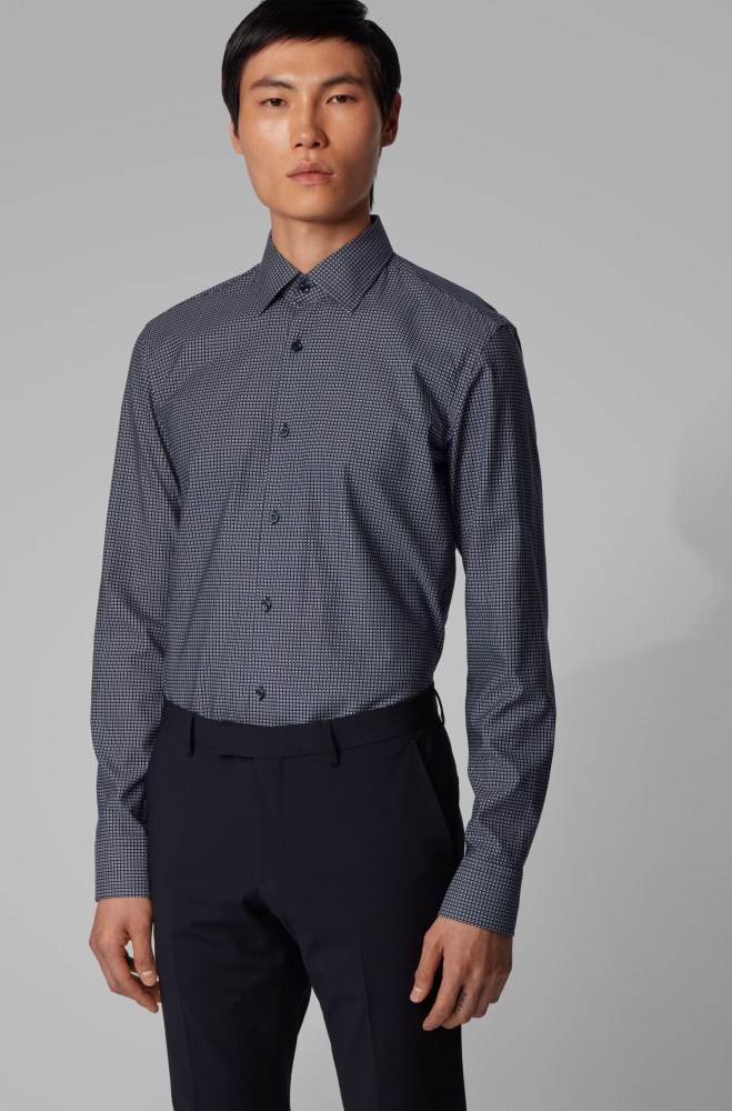 Hugo Boss Slim-fit shirt Mørke Blå | 0YqxdVO2