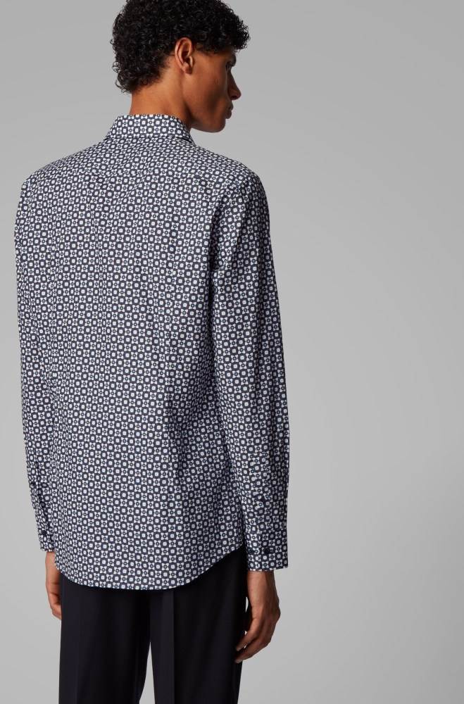 Hugo Boss Slim-fit shirt Mørke Blå | 10jciMHx