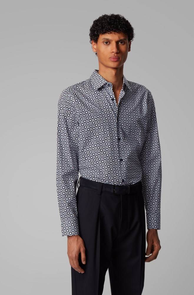 Hugo Boss Slim-fit shirt Mørke Blå | 10jciMHx