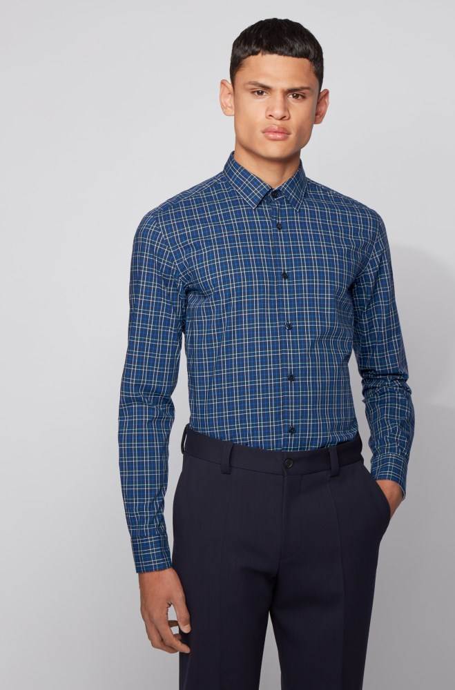 Hugo Boss Slim-fit shirt Mørke Blå | 1UiAWBBD