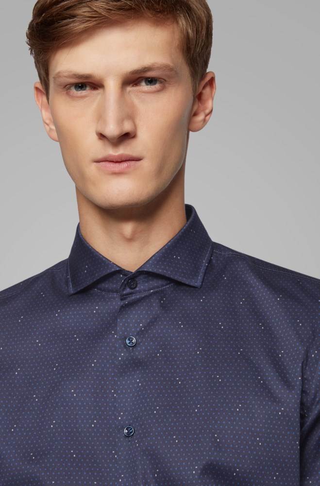 Hugo Boss Slim-fit shirt Mørke Blå | A9VIT9FA