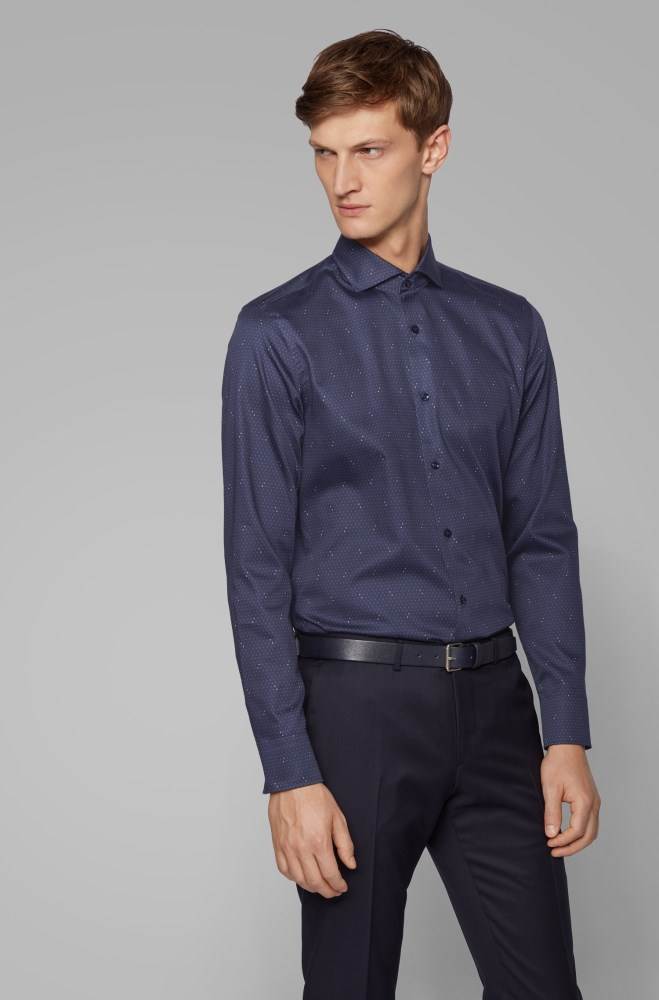 Hugo Boss Slim-fit shirt Mørke Blå | A9VIT9FA