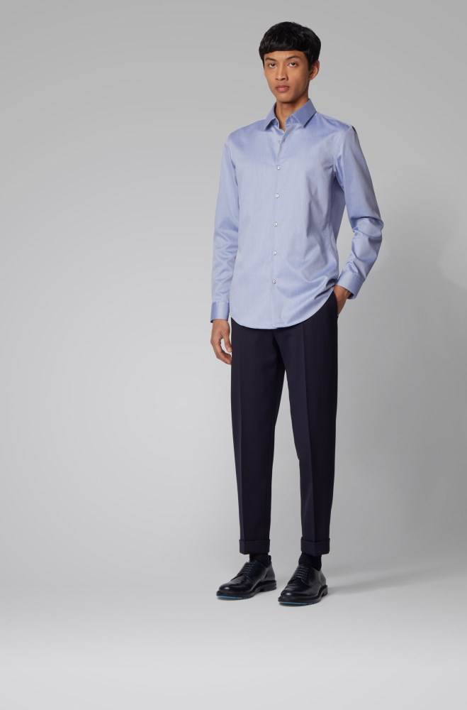 Hugo Boss Slim-fit shirt Mørke Blå | CY6NvVM6