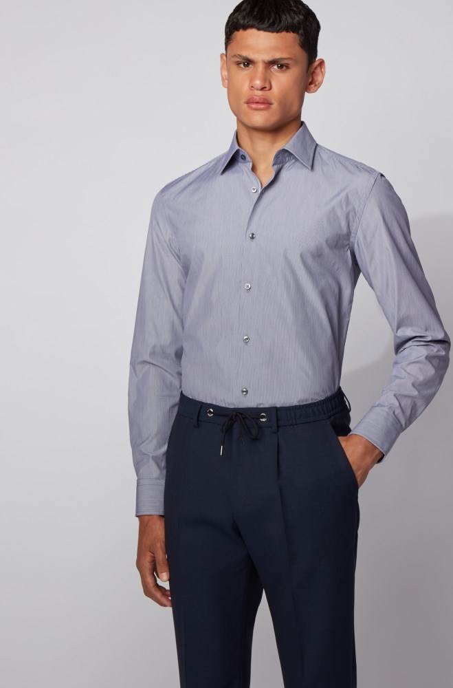 Hugo Boss Slim-fit shirt Mørke Blå | DlFBg7B7