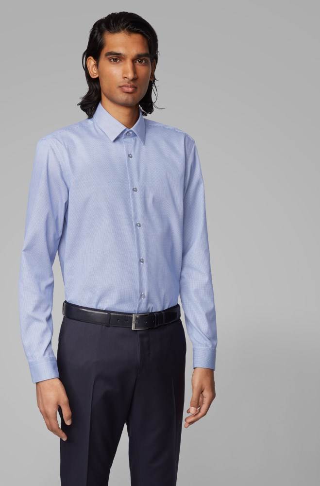 Hugo Boss Slim-fit shirt Mørke Blå | G9HvzkhQ