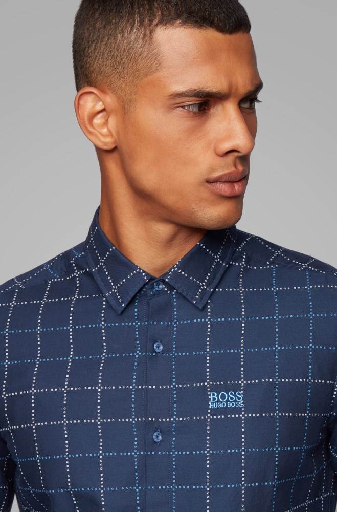 Hugo Boss Slim-fit shirt Mørke Blå | GN6ICUR0