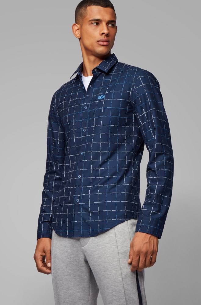 Hugo Boss Slim-fit shirt Mørke Blå | GN6ICUR0