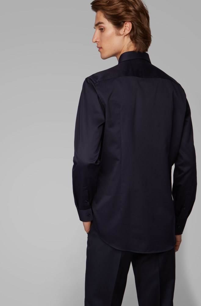 Hugo Boss Slim-fit shirt Mørke Blå | IjsSG8au