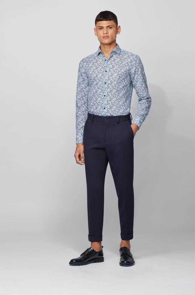 Hugo Boss Slim-fit shirt Mørke Blå | NJWgKPeY