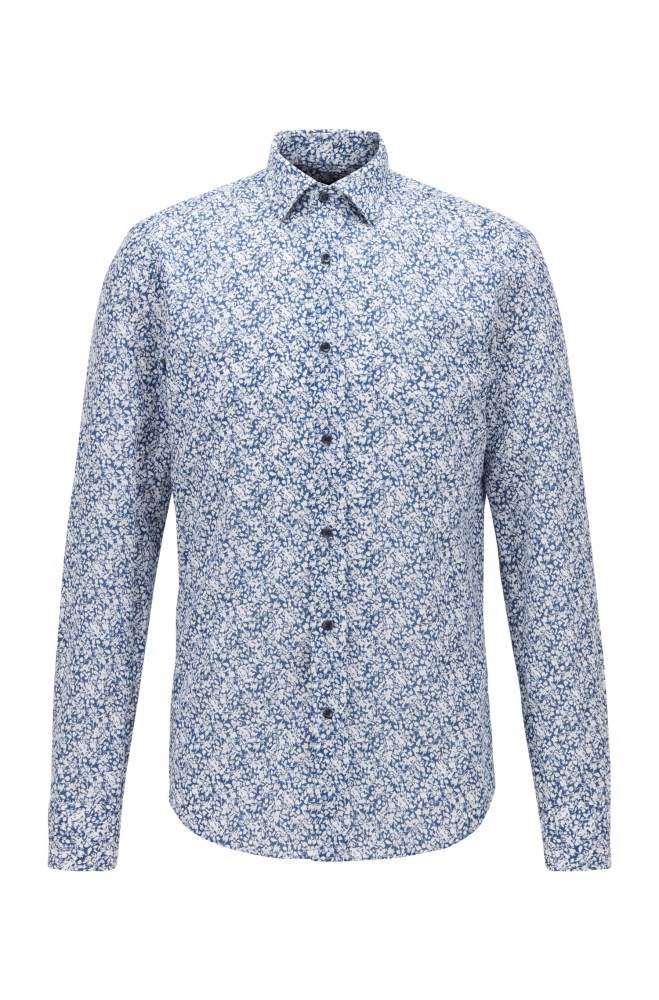 Hugo Boss Slim-fit shirt Mørke Blå | NJWgKPeY