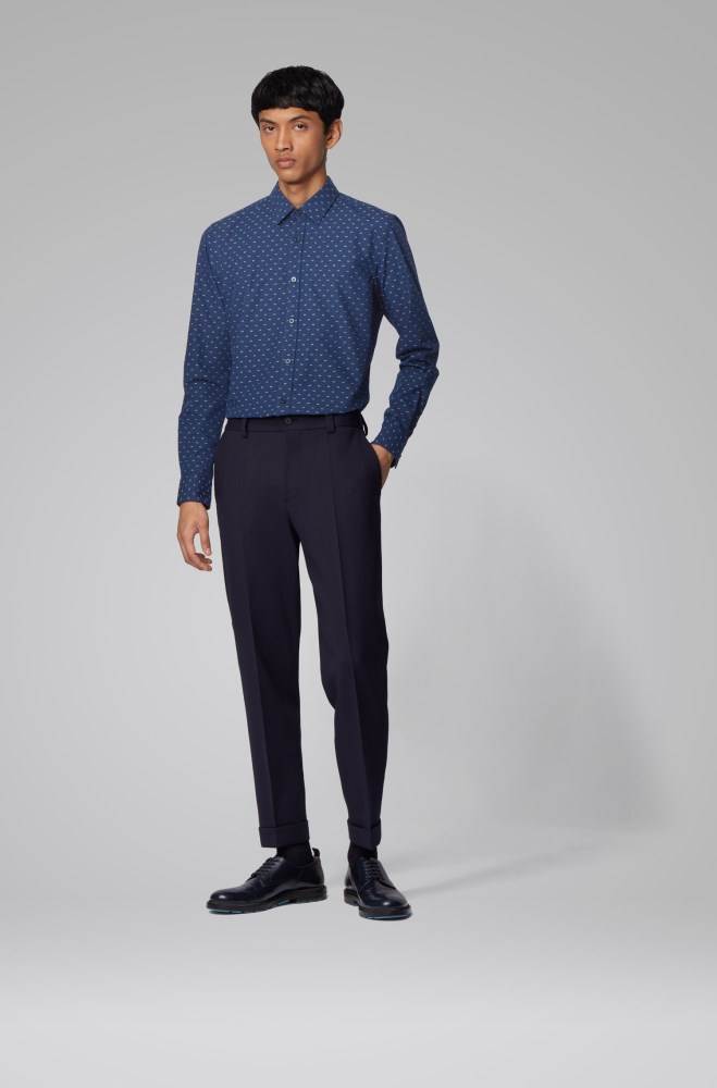 Hugo Boss Slim-fit shirt Mørke Blå | Pi4VFa7F